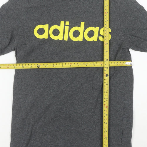 adidas Boys Grey 13-14 Years Short Sleeve Logo T-Shirt