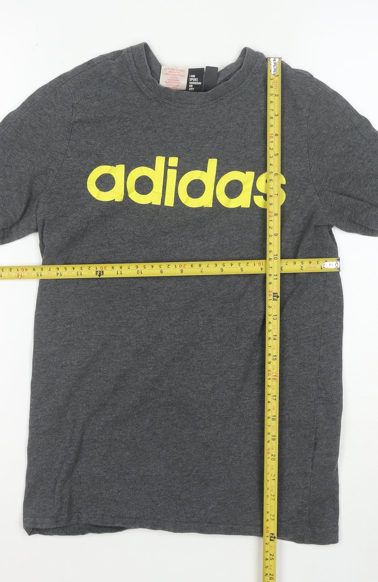 adidas Boys Grey 13-14 Years Short Sleeve Logo T-Shirt