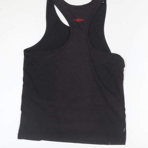 Umbro Men’s Black Sleeveless Sports T-Shirt Size S Cotton Stretch