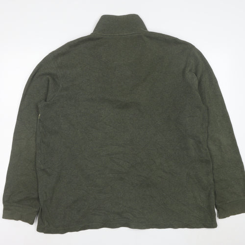 Denver Hayes Men’s Green XL 1/4 Zip Cotton Knit Sweatshirt