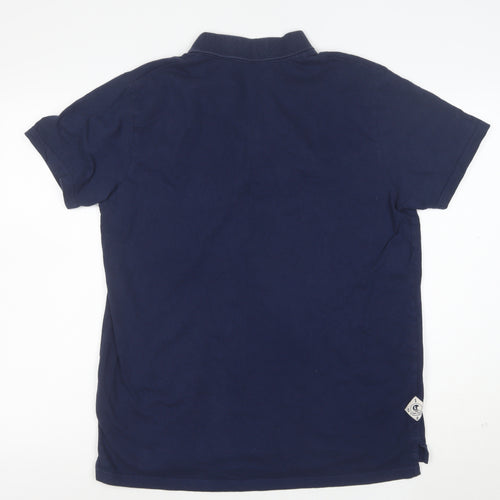 SoulCal & Co Men's Blue Cotton Short Sleeve Polo Shirt L