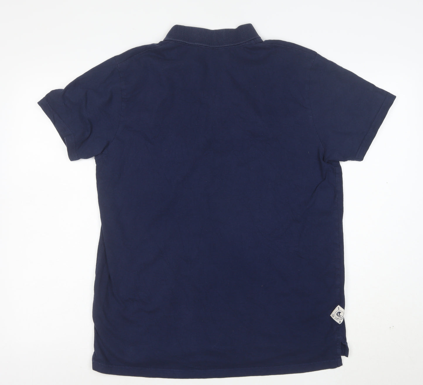 SoulCal & Co Men's Blue Cotton Short Sleeve Polo Shirt L