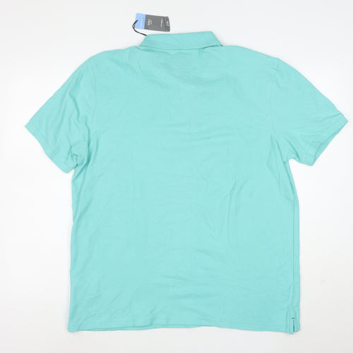 Marks and Spencer Men's Blue XL Regular Fit Cotton Polo Shirt