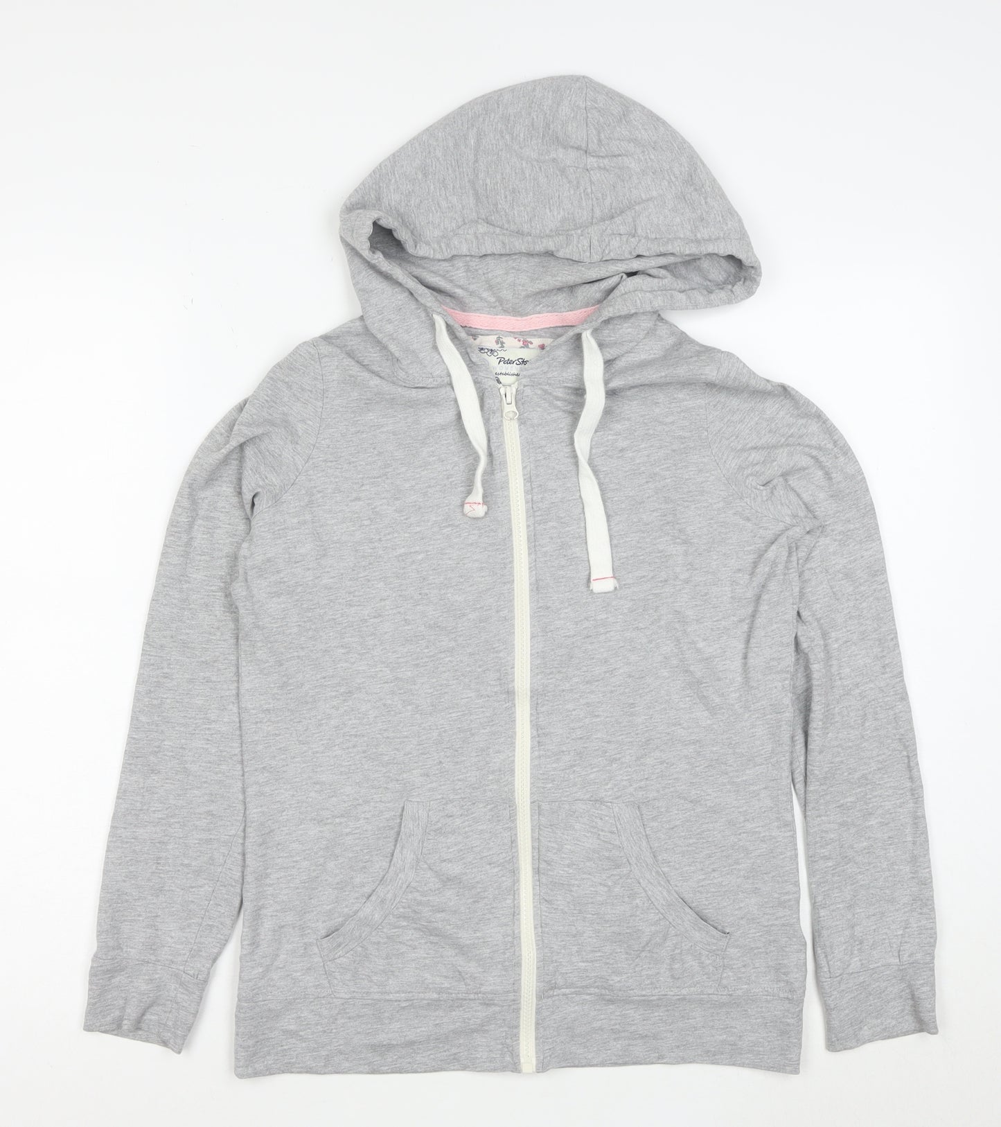 Peter Storm Womens Grey Full Zip Hoodie Size 10 Cotton Blend