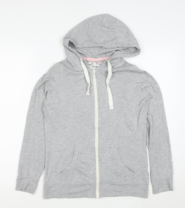 Peter Storm Womens Grey Full Zip Hoodie Size 10 Cotton Blend