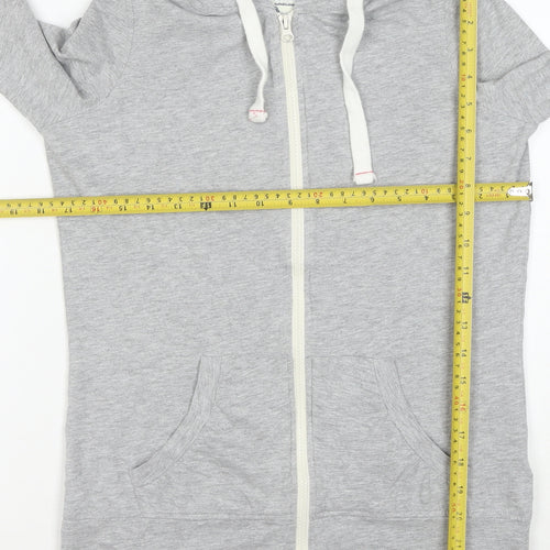 Peter Storm Womens Grey Full Zip Hoodie Size 10 Cotton Blend