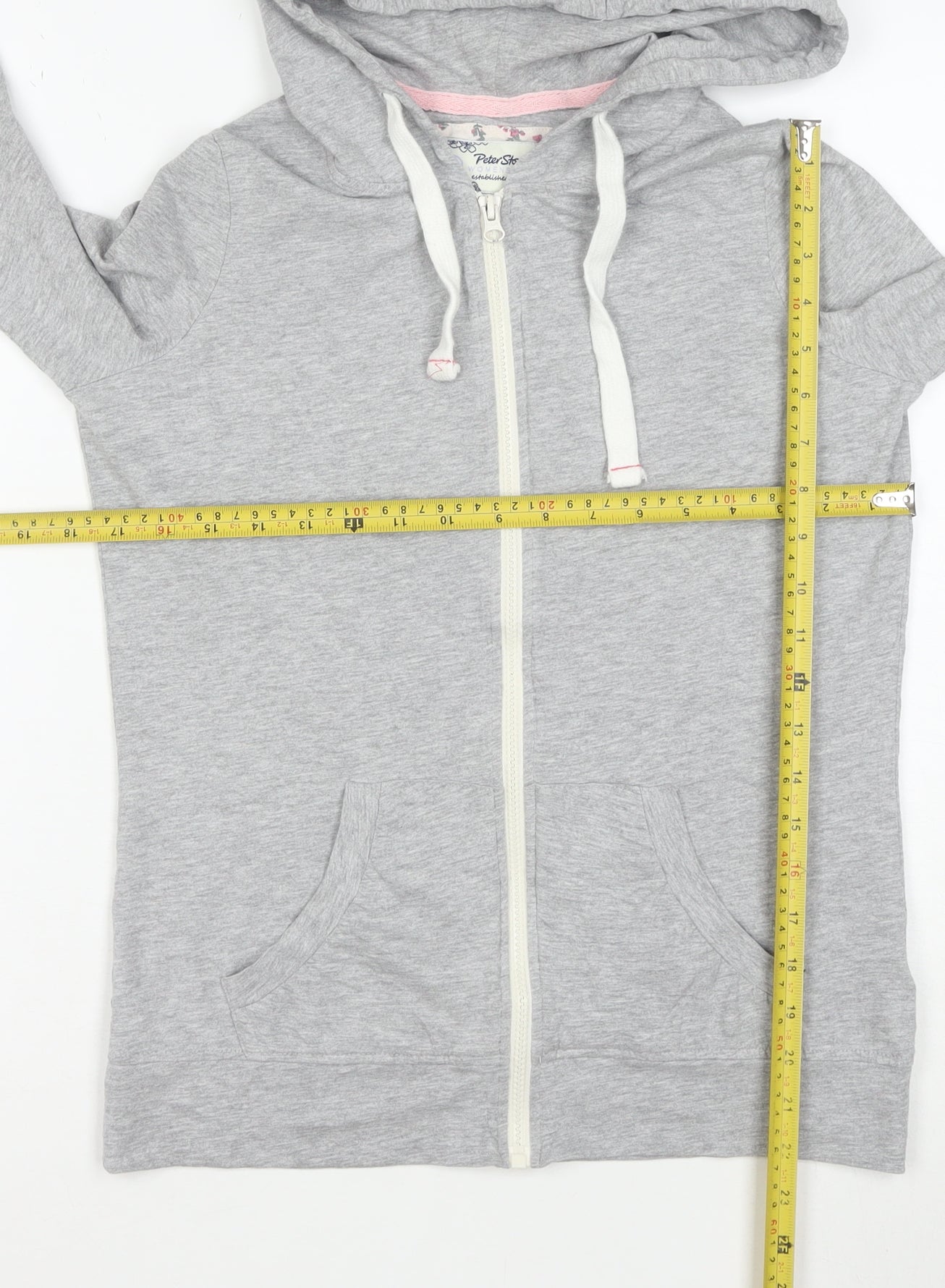 Peter Storm Womens Grey Full Zip Hoodie Size 10 Cotton Blend