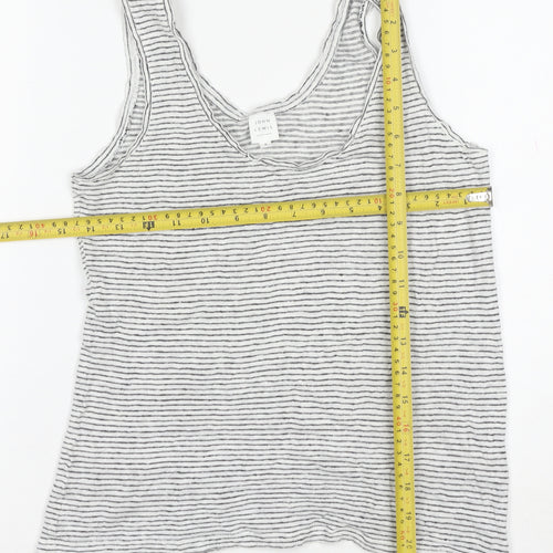 John Lewis Women’s White Striped Linen Tank Top Size 8 Camisole