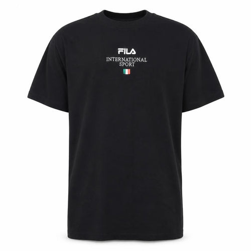 FILA Men's Black Cotton Short Sleeve Crew Neck Sports T-Shirt L