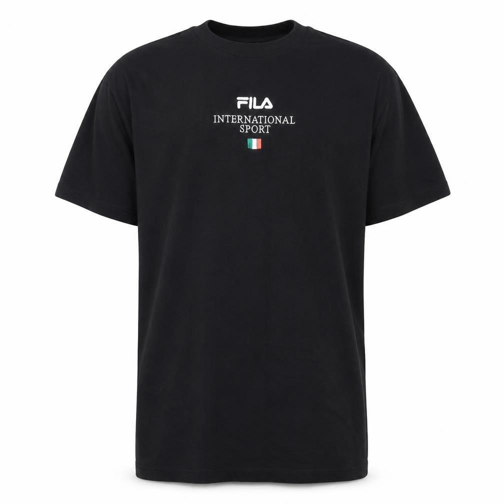 FILA Men's Black Cotton Short Sleeve Crew Neck Sports T-Shirt L