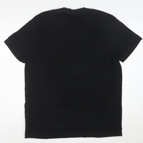 FILA Men's Black Cotton Short Sleeve Crew Neck Sports T-Shirt L