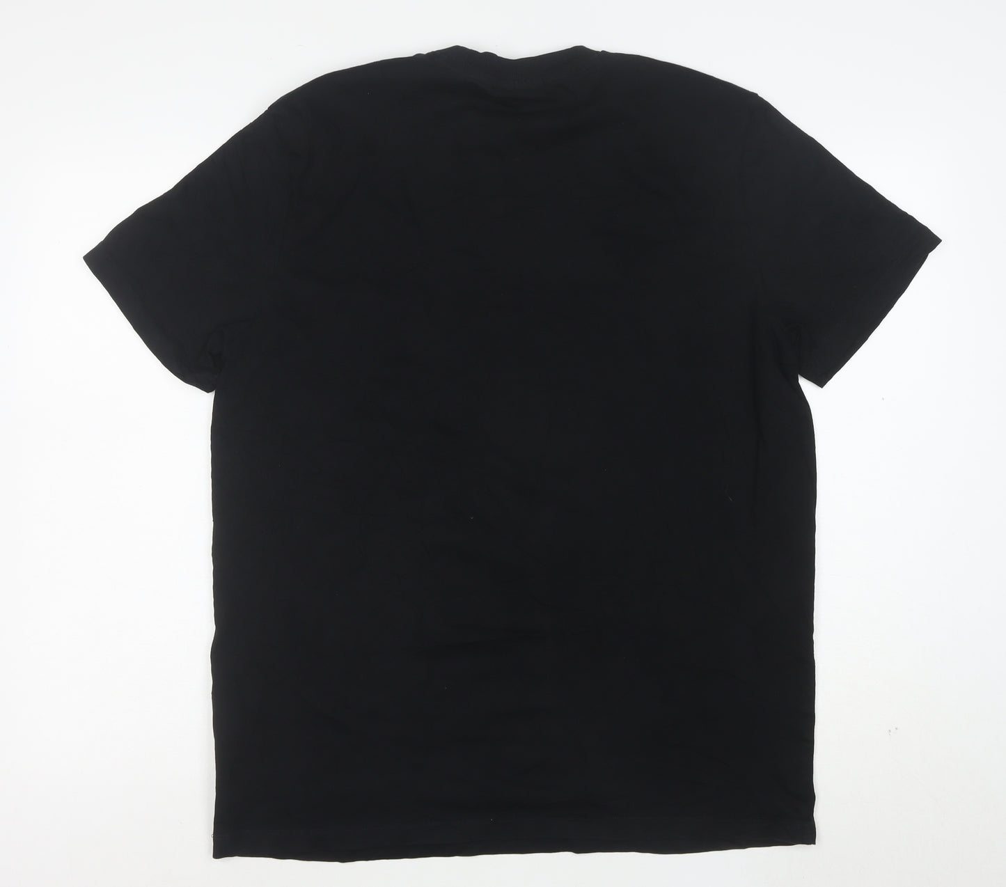FILA Men's Black Cotton Short Sleeve Crew Neck Sports T-Shirt L