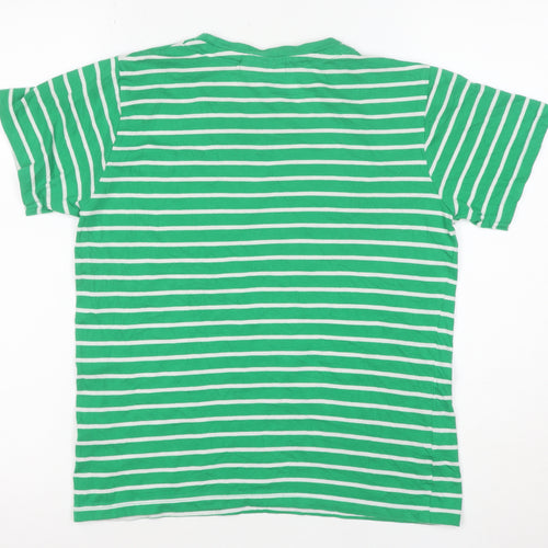 Lee Cooper Girls Green White Striped T-Shirt Age 11-12 Years 100% Cotton
