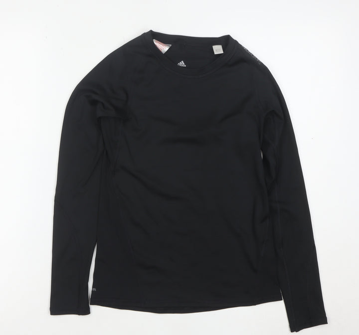 adidas Boys Black 11-12 Years Techfit Long Sleeve Training Top