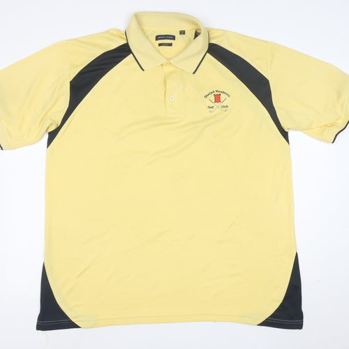 Sporte Leisure Men’s Yellow XL Golf Polo Shirt Moisture Wicking