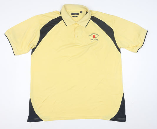 Sporte Leisure Men’s Yellow XL Golf Polo Shirt Moisture Wicking
