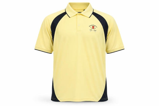 Front view of Sporte Leisure Men’s Yellow XL Golf Polo Shirt Moisture Wicking