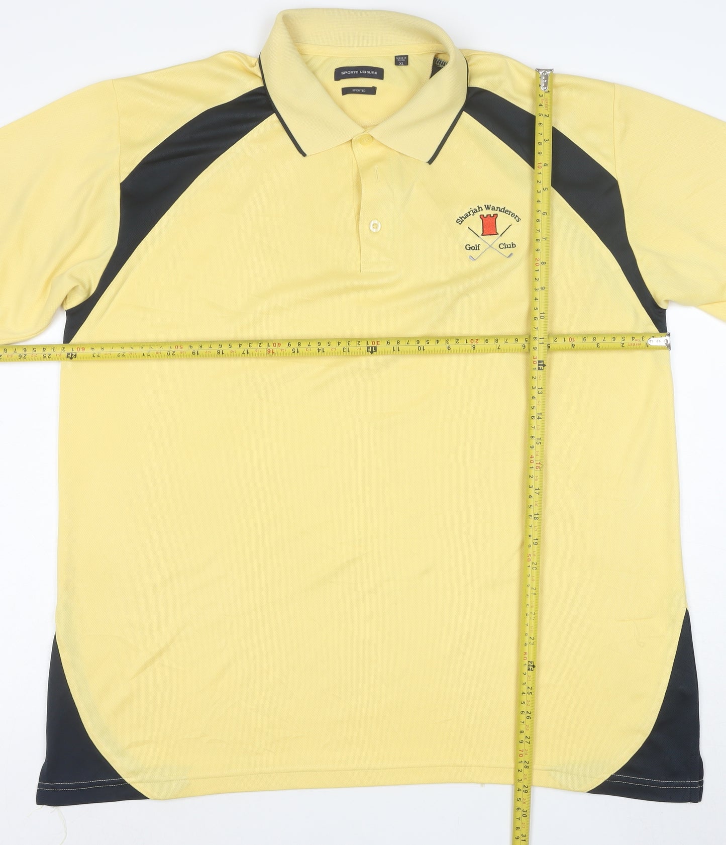 Sporte Leisure Men’s Yellow XL Golf Polo Shirt Moisture Wicking