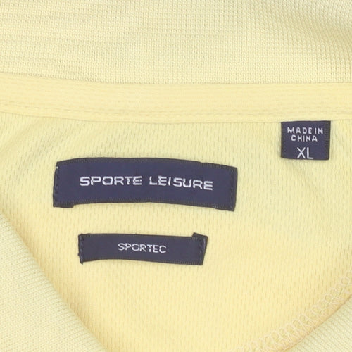 Sporte Leisure Men’s Yellow XL Golf Polo Shirt Moisture Wicking