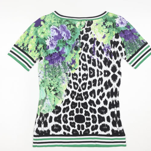 Passioni Women Multicoloured S Animal & Floral Print Short Sleeve Top
