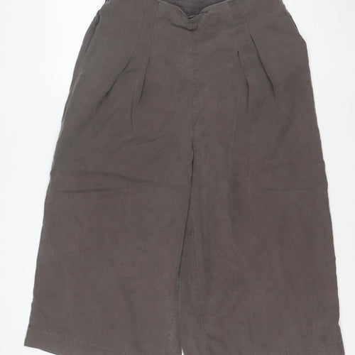 Oliver Bonas Women Grey Wide-Leg Viscose Culottes Size 12