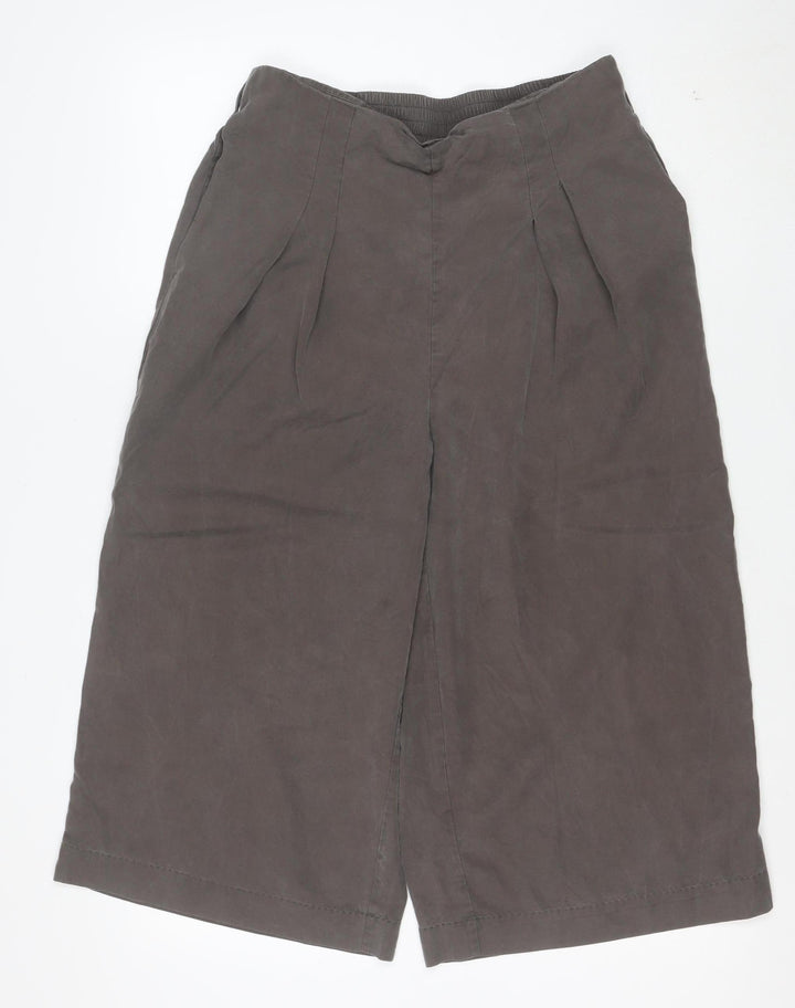 Oliver Bonas Women Grey Wide-Leg Viscose Culottes Size 12