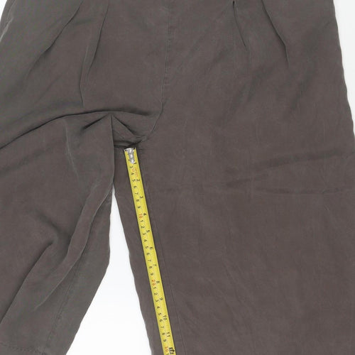 Oliver Bonas Women Grey Wide-Leg Viscose Culottes Size 12