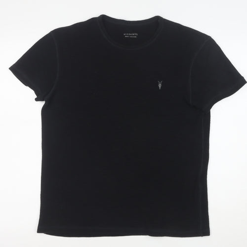 AllSaints Men's Black Crew Neck Short Sleeve T-Shirt Size S