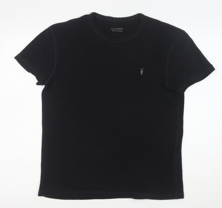 AllSaints Men's Black Crew Neck Short Sleeve T-Shirt Size S