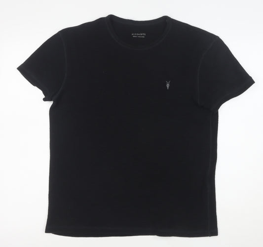 AllSaints Men's Black Crew Neck Short Sleeve T-Shirt Size S