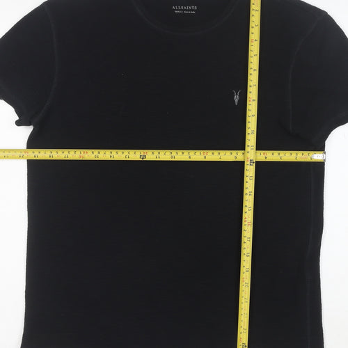 AllSaints Men's Black Crew Neck Short Sleeve T-Shirt Size S