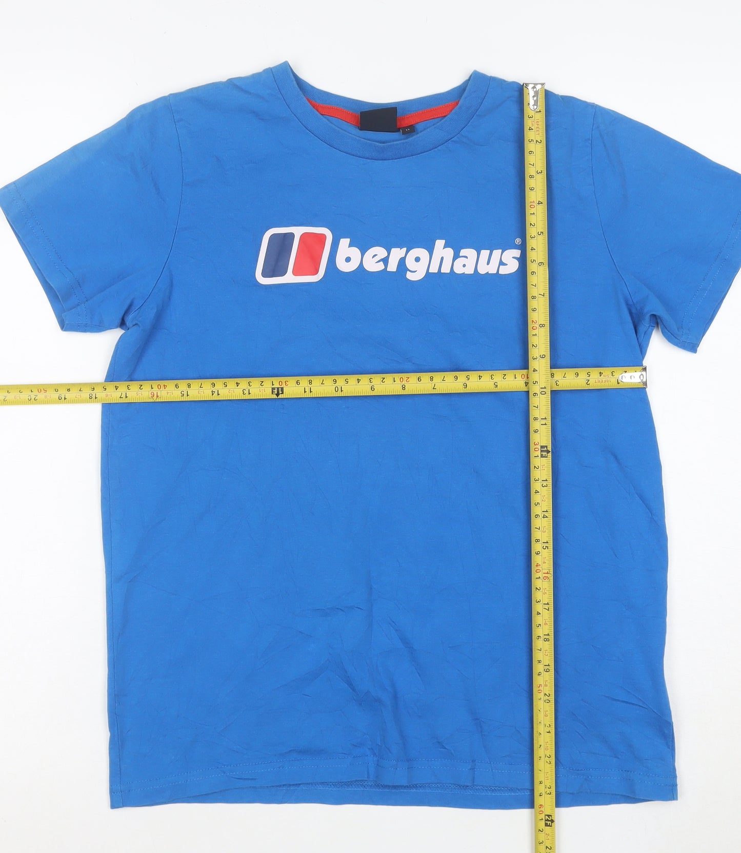 Berghaus Boys Blue 13 Years Logo Cotton Short Sleeve T-Shirt