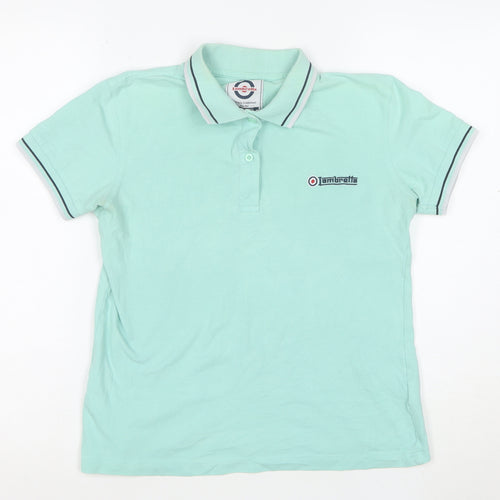 Lambretta Boys Green 14 Years Polo Shirt Cotton Short Sleeve Casual Top
