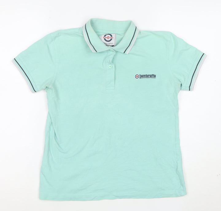 Lambretta Boys Green 14 Years Polo Shirt Cotton Short Sleeve Casual Top