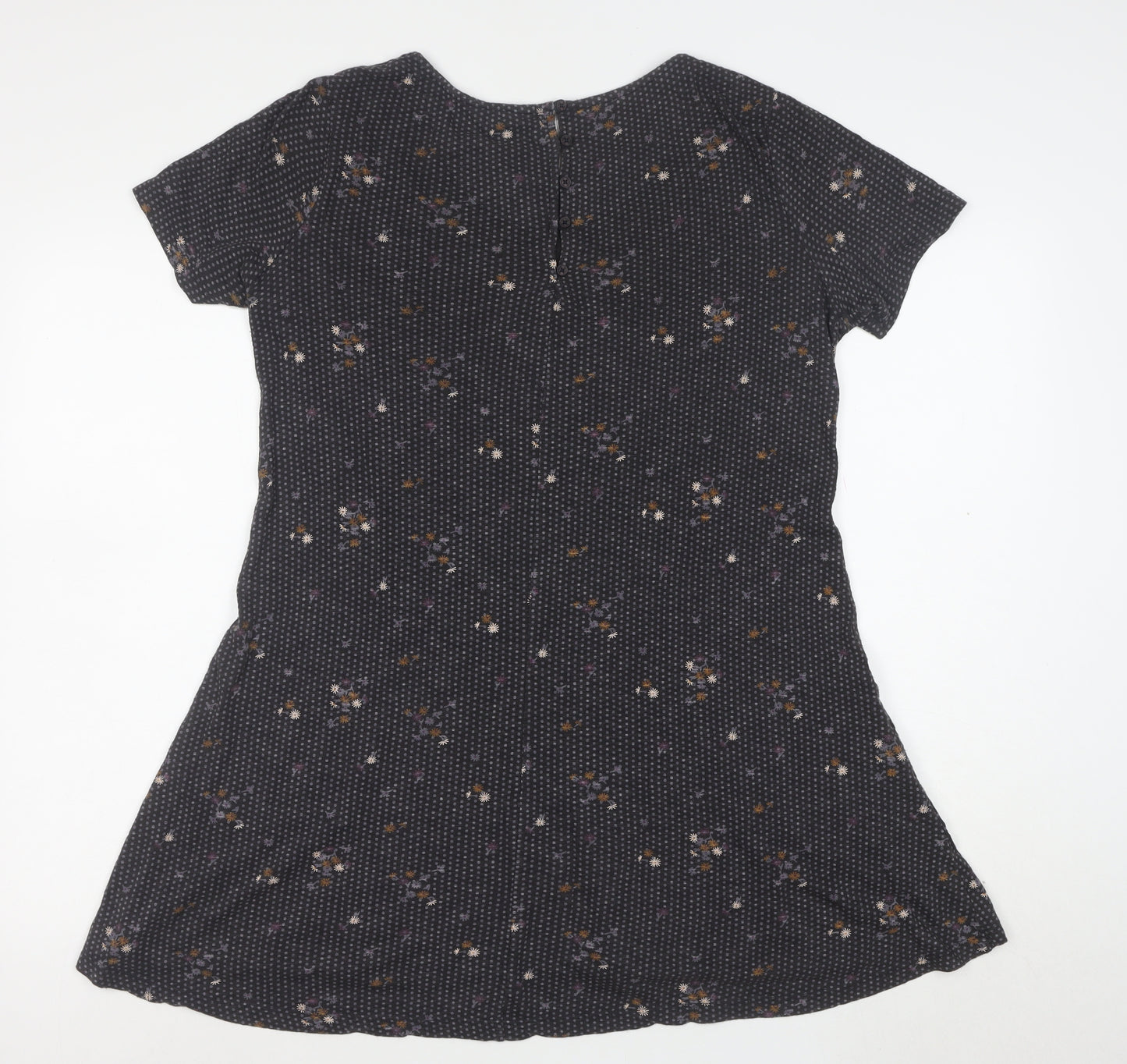 Fat Face Womens Blue Floral Short Sleeve A-Line Dress Size 10