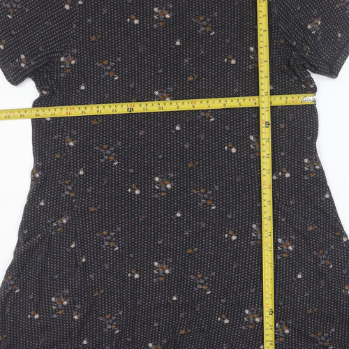 Fat Face Womens Blue Floral Short Sleeve A-Line Dress Size 10