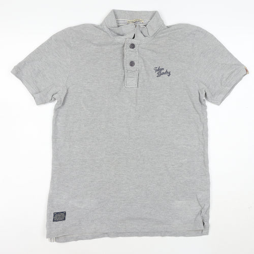 Tokyo Laundry Men's Grey Regular Fit Short Sleeve Polo Shirt L