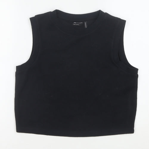 ASOS DESIGN Women's Black Cropped Sleeveless Tank Top Size 10