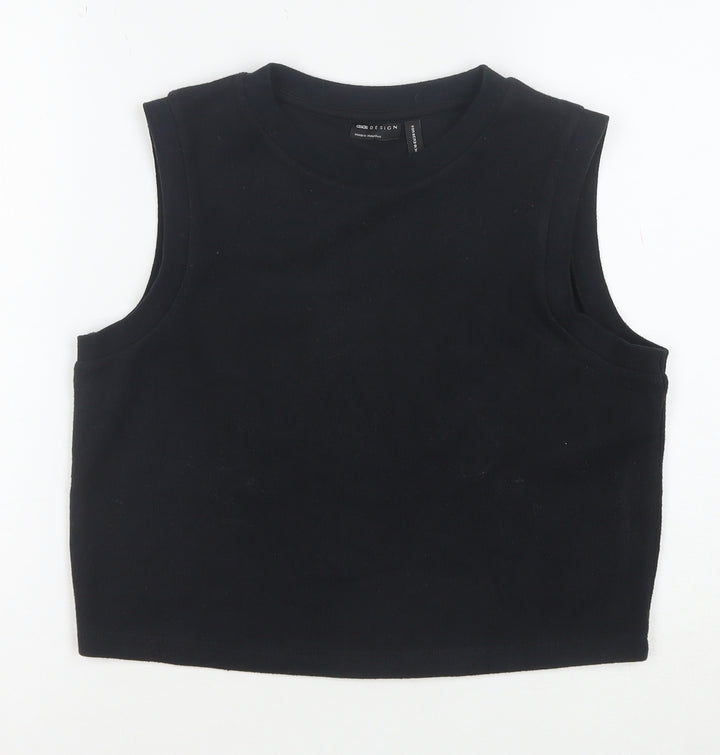 ASOS DESIGN Women's Black Cropped Sleeveless Tank Top Size 10