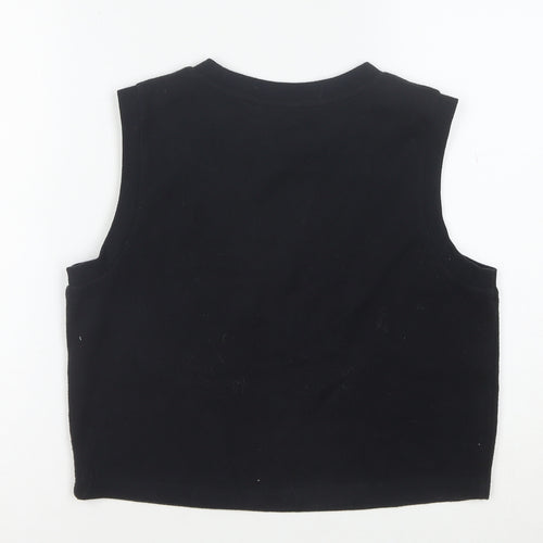 ASOS DESIGN Women's Black Cropped Sleeveless Tank Top Size 10