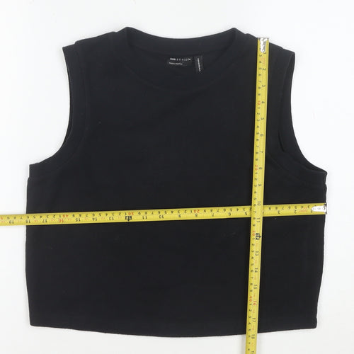 ASOS DESIGN Women's Black Cropped Sleeveless Tank Top Size 10