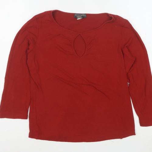 Banana Republic Women’s Red Long Sleeve Keyhole Stretch Top L