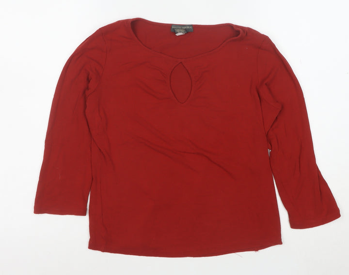 Banana Republic Women’s Red Long Sleeve Keyhole Stretch Top L