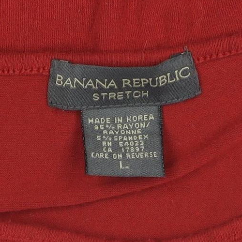 Banana Republic Women’s Red Long Sleeve Keyhole Stretch Top L