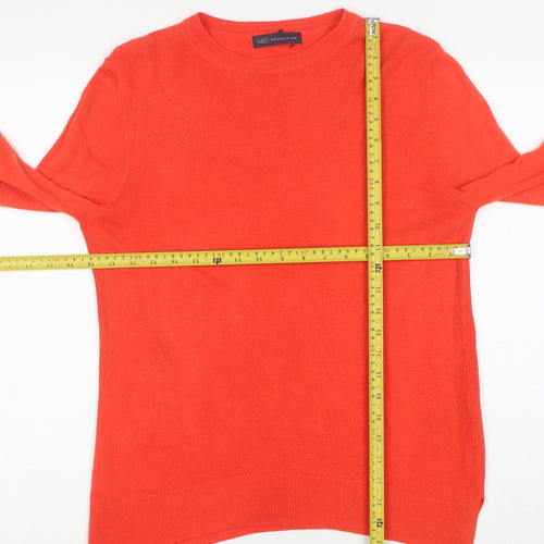 Marks and Spencer Women's Red Crew Neck Acrylic Jumper Size 12