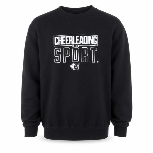 Front view of ATC Men's Black Cheerleading Sport Graphic Pullover Sweatshirt M