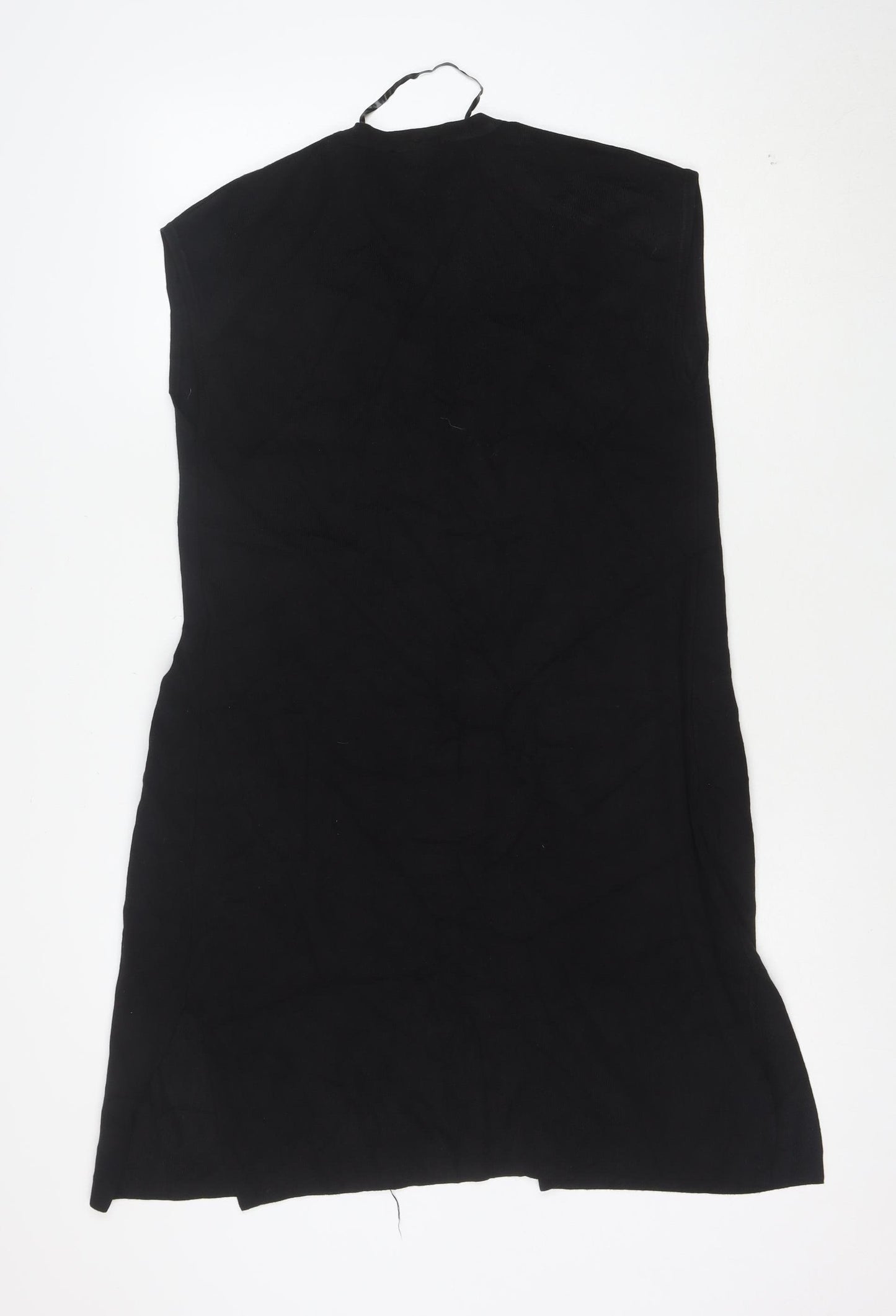 Yest Womens Black V-Neck Sleeveless Long Cardigan Size 8