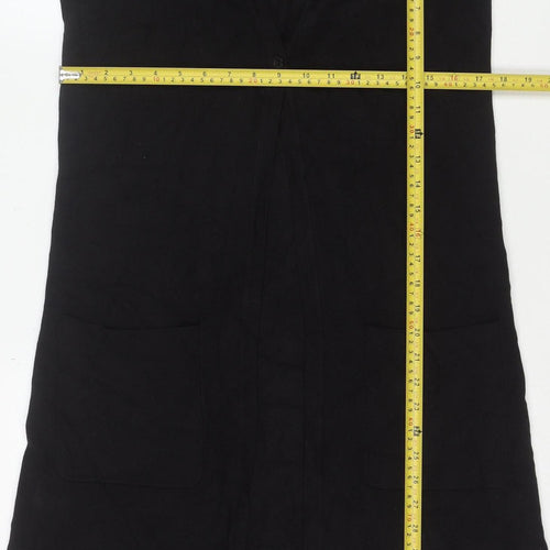 Yest Womens Black V-Neck Sleeveless Long Cardigan Size 8