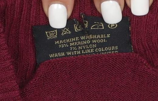 Glenbrae Men Red Merino Wool 1/4 Zip Mock Neck Jumper Size M