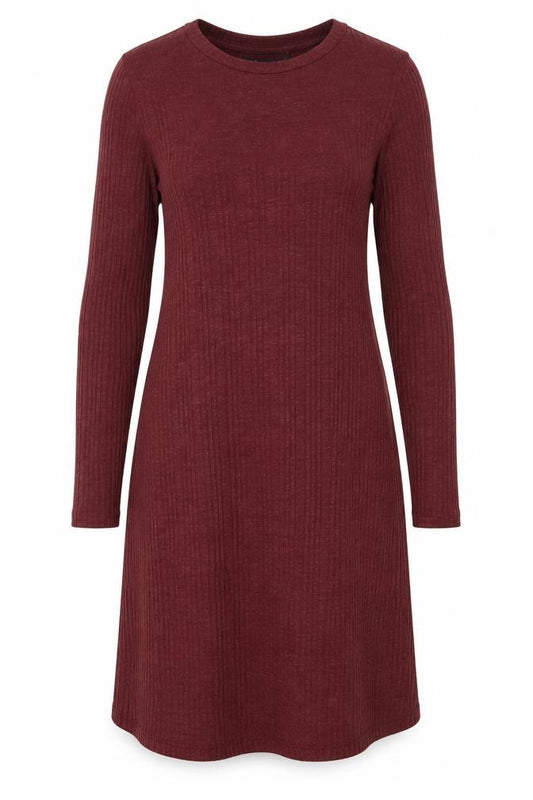 Front view of Marks & Spencer Women Red, size 10, Long Sleeve Shift Jersey Dress